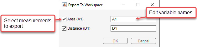 Export to Workspace dialog box