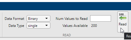 Serial Explorer app Read section for binary data.