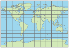 World map using Bolshoi Sovietskii Atlas Mira projection