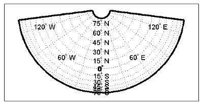 Graticule and frame for a map that uses a conic projection