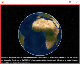 A geographic globe with a red rectangular border along the boundary.