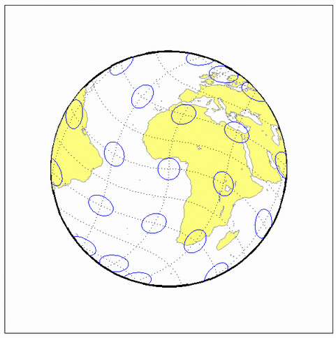 World map using Wiechel projection