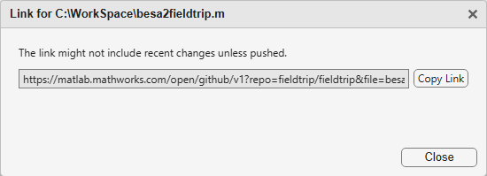Generated share link to open GitHub file in MATLAB Online.