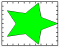 Green star on a Cartesian plot