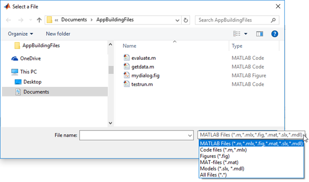 Open File Selection Dialog Box Matlab Uigetfile Mathworks Italia