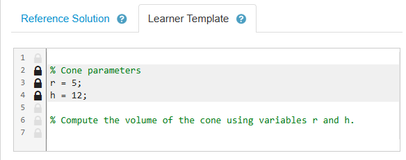 Sample learner template shows locked lines.
