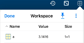 Workspace browser display on iOS
