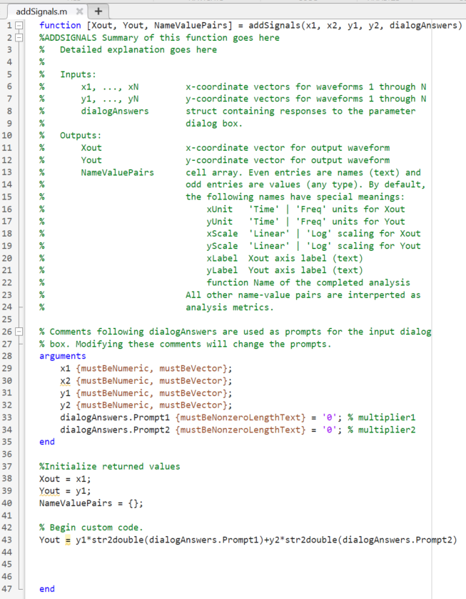 Custom analysis script.