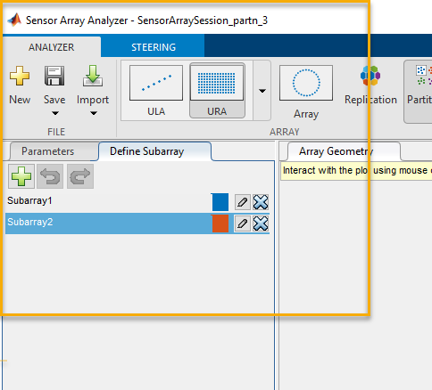 Open Subarray Selection editor