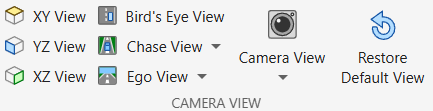 Camera view options on the Point cloud tab in the app toolstrip.