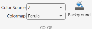 Color options on the toolstrip.
