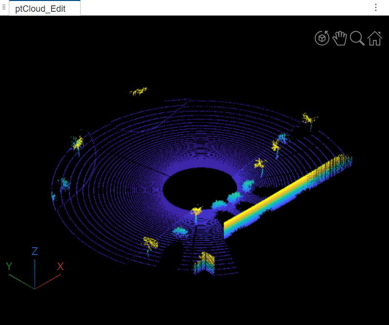 Radially cropped point cloud