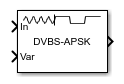 DVBS-APSK demodulator baseband block icon with all port enabled