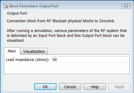 Main tab of a Output Port block