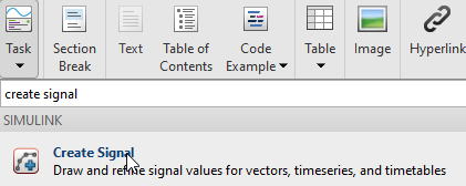 Choosing Create Signal from command completion suggestions