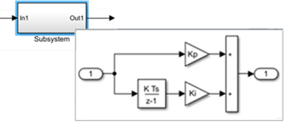 A Subsystem block and its contents