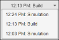 Drop-down list of stages