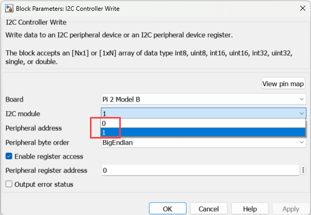 I2C secondary module enabled for I2C Contrloller Write block