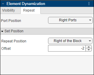 Repeat tab of the Element Dynamization pane