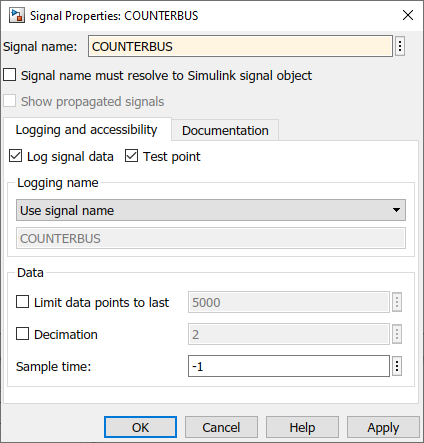 Signal Properties dialog box