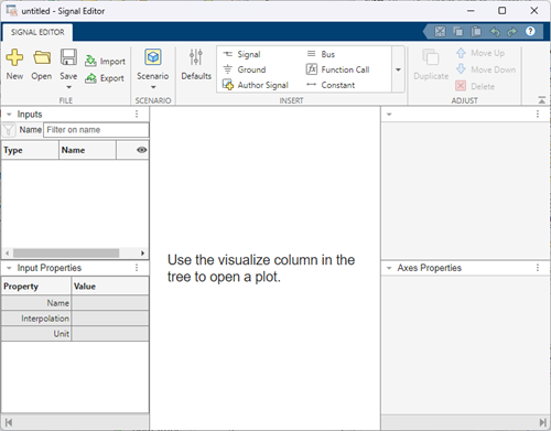 Signal Editor default layout