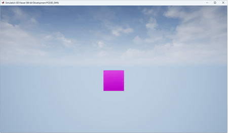Simulation 3D Viewer window with box actor in 3D environment