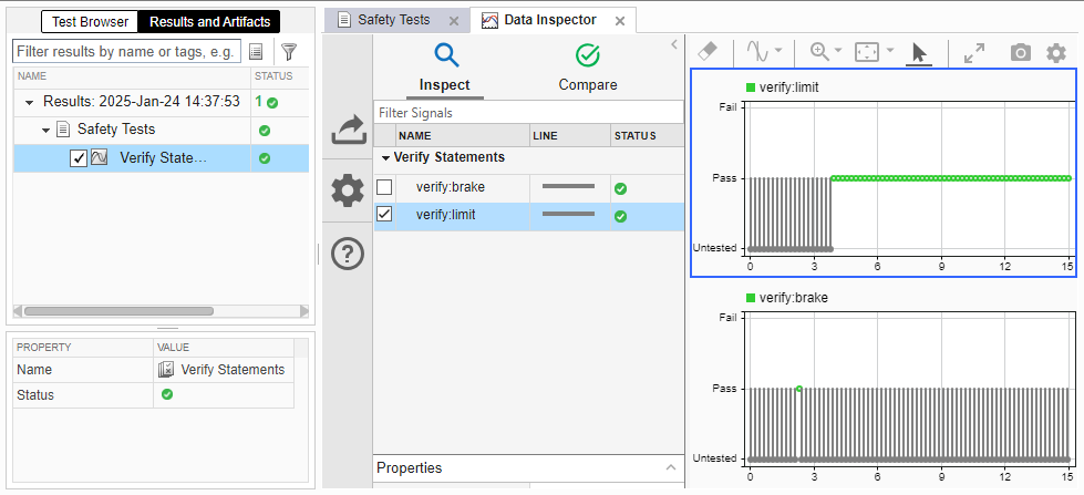 Test results for verify statements