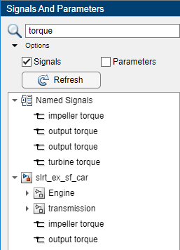 You can filter the display in the Signals And Parameters pane.