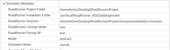 Simulation metatdata in Results Summary