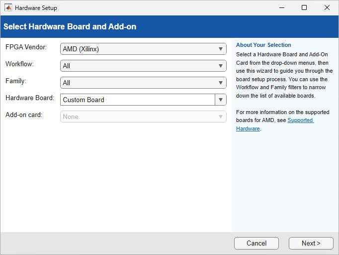 Select hardware board