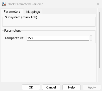 Temperature parameter input.