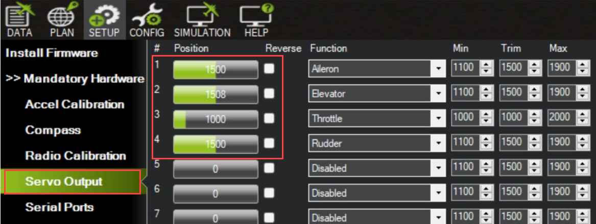 Servo output