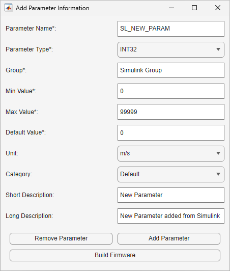 add parameter information