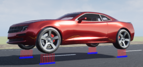 Terrain sensing pattern on four-wheeled vehicle