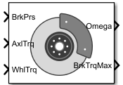 Disc brake block icon with rotational inertia selected.