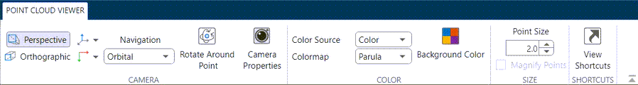 Point Cloud Viewer toolstrip.