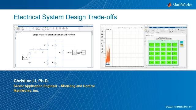 Learn how Simscape Electrical is used with MATLAB and Simulink and explore the design tradeoffs for electrical system optimization and efficiency improvement.