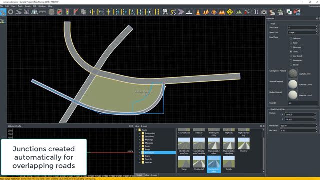 Learn about different features in RoadRunner including road and 3D scene modeling, sign creation, and export to external simulators for automated driving simulation.