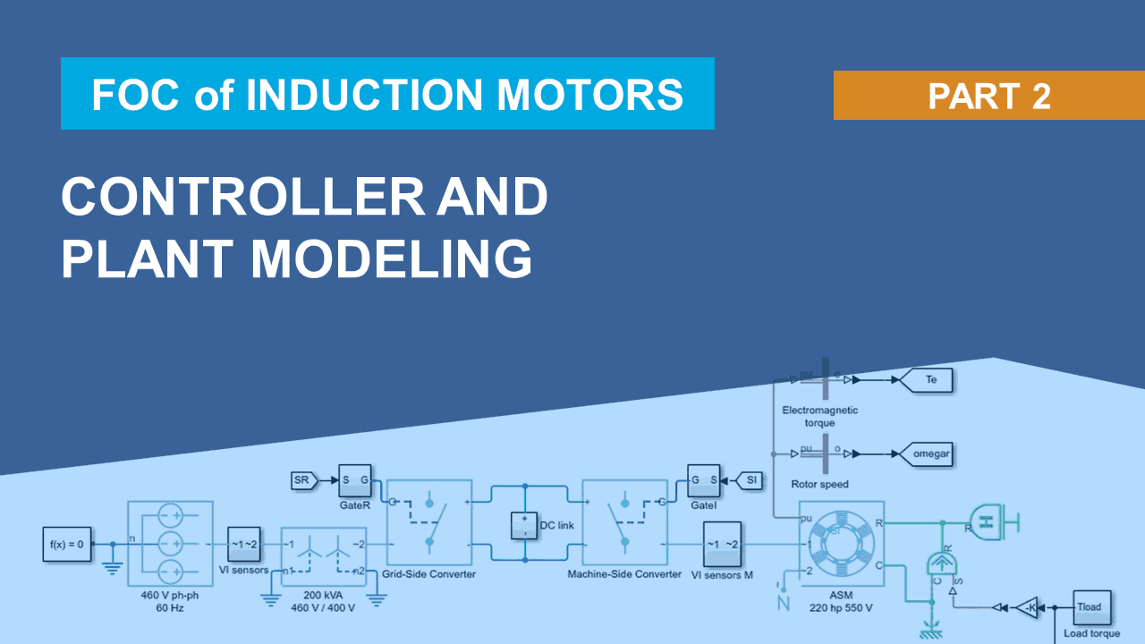 Learn how to model a typical field-oriented controller architecture in Simulink and Simscape Electrical. This example shows field-oriented control of an induction motor.